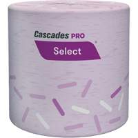 PRO Select&reg; Bathroom Tissue, 1 Ply, 1000 Sheets/Roll, White Trail Hammer and Bolt