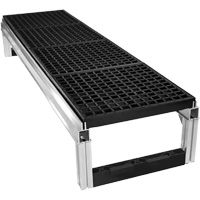 FOUNDATION Open Drainage Modular Aluminum Work Platform Kit, 18" W x 72" D, 400 lbs. Capacity, All-Welded Trail Hammer and Bolt