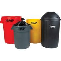 Bac &agrave; d&eacute;chets demi-rond avec couvercle, Poly&eacute;thyl&egrave;ne, 21 gal. US Trail Hammer and Bolt