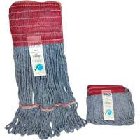 Wide-Band Mop Head, Antimicrobial/Floor Finishing/Specialty, Cotton/Rayon/Synthetic, Loop Style Trail Hammer and Bolt