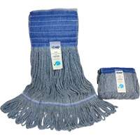 Wide-Band Mop Head, Antimicrobial/Floor Finishing/Specialty, Cotton/Rayon/Synthetic, Loop Style Trail Hammer and Bolt