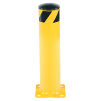 Safety Bollard, Steel, 24" H x 5-1/2" W, Yellow Trail Hammer and Bolt