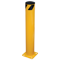 Safety Bollard, Steel, 36" H x 5.5" W, Yellow Trail Hammer and Bolt