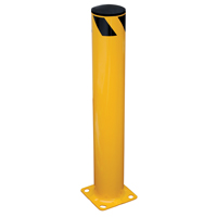 Safety Bollard, Steel, 36" H x 5.5" W, Yellow Trail Hammer and Bolt