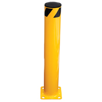 Safety Bollard, Steel, 36" H x 5.5" W, Yellow Trail Hammer and Bolt