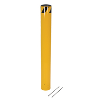 Pour-In-Place Bollards, Steel, 36-1/2" H x 5-9/16" W, Yellow Trail Hammer and Bolt