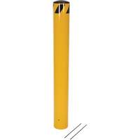 Pour-In-Place Bollards, Steel, 48-1/2" H x 5-9/16" W, Yellow Trail Hammer and Bolt