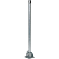 Fold-Down Bollards, Steel, 42" H x 1-3/4" W, Silver Trail Hammer and Bolt