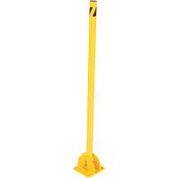 Fold-Down Bollards, Steel, 42" H x 1-3/4" W, Yellow Trail Hammer and Bolt