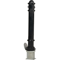 Removable Ornamental Bollards, Steel, 40" H x 4-1/2" W, Black Trail Hammer and Bolt