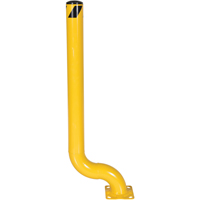 Offset Bollard, Steel, 54" H x 4-1/2" W, Yellow Trail Hammer and Bolt