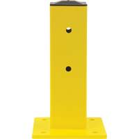 Single Guard Rail Post, Steel, 5" L x 17" H, Safety Yellow Trail Hammer and Bolt