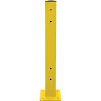 Double Guard Rail Post, Steel, 5" L x 44" H, Safety Yellow Trail Hammer and Bolt