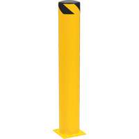 Safety Pipe Bollard, Steel, 42" H x 6-5/8" W, Yellow Trail Hammer and Bolt