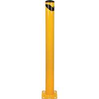 Bollard, Steel, 48" H x 4-1/2" W, Yellow Trail Hammer and Bolt