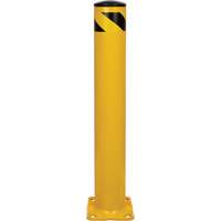 Safety Bollard, Steel, 36" H x 5-1/2" W, Yellow Trail Hammer and Bolt