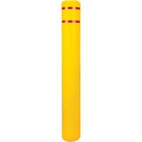 Polyethylene Bollard Cover, 6-5/8" Dia. x 52" L, Red/Yellow Trail Hammer and Bolt