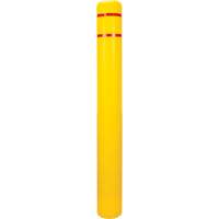 Polyethylene Bollard Cover, 6-5/8" Dia. x 60" L, Red/Yellow Trail Hammer and Bolt