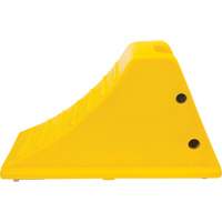Cales de roue avec surface antid&eacute;rapante en aluminium, Polyur&eacute;thane, Jaune s&eacute;curit&eacute; OSHA, 11-1/4" la x 21" p x 12-1/4" h Trail Hammer and Bolt