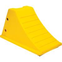 Cales de roue avec surface antid&eacute;rapante en caoutchouc, Polyur&eacute;thane, Jaune, 11-1/4" la x 21" p x 12-1/4" h Trail Hammer and Bolt