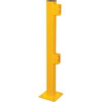 Poteau d'extr&eacute;mit&eacute; pour garde-corps l&eacute;gers, Acier, 42" h, Jaune s&eacute;curit&eacute; OSHA Trail Hammer and Bolt