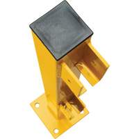 Poteau d'extr&eacute;mit&eacute; pour garde-corps l&eacute;gers, Acier, 42" h, Jaune s&eacute;curit&eacute; OSHA Trail Hammer and Bolt