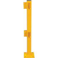 Poteau de coin pour garde-corps l&eacute;gers, Acier, 42" h, Jaune s&eacute;curit&eacute; OSHA Trail Hammer and Bolt