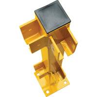 Poteau de coin pour garde-corps l&eacute;gers, Acier, 42" h, Jaune s&eacute;curit&eacute; OSHA Trail Hammer and Bolt