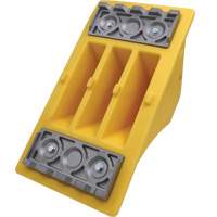 Cale-roue pour &eacute;quipement lourd de 75 tonnes avec crampons en aluminium, Ur&eacute;thane, Jaune Trail Hammer and Bolt