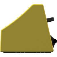 Cale de roue ultra-robuste pour l'exploitation mini&egrave;re Checkers Safety, PEHD, Jaune, 14-1/2" la x 17-1/2" p x 16" h Trail Hammer and Bolt