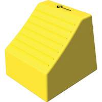 Cale de roue ultra-robuste pour l'exploitation mini&egrave;re Checkers Safety sans support, PEHD, Jaune, 14-1/2" la x 17-1/2" p x 16" h Trail Hammer and Bolt