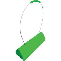 Cale de roue pour avion Checkers Safety SafeRay avec poign&eacute;e &agrave; c&acirc;ble ergonomique, Ur&eacute;thane, Vert fluorescent, 24" la x 8" p x 6" h Trail Hammer and Bolt