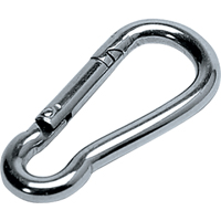 Zinc Plated Snap Hook, 200 lbs. (0.1 tons) Working Load Limit, 1/8" Size, 1/4" Eye Trail Hammer and Bolt