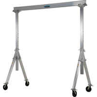 Adjustable Aluminum Gantry Crane, 10' L, 2000 lbs. (1 tons) Capacity Trail Hammer and Bolt