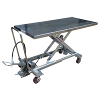 Table &eacute;l&eacute;vatrice &agrave; ciseaux hydraulique pneumatique, Acier inoxydable, 63" lo x 31-1/2" la, Cap. 1000 lb Trail Hammer and Bolt