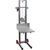 Platform Lift Stacker, Hand Winch Operated, 400 lbs. Capacity, 58" Max Lift Trail Hammer and Bolt