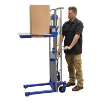 Hefti-Lift Load Stacker, Foot Pump Operated, 880 lbs. Capacity, 59" Max Lift Trail Hammer and Bolt
