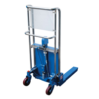 Hefti-Lift Load Stacker, Foot Pump Operated, 880 lbs. Capacity, 44" Max Lift Trail Hammer and Bolt