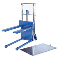 Hefti-Lift Load Stacker, Foot Pump Operated, 400 lbs. Capacity, 44" Max Lift Trail Hammer and Bolt