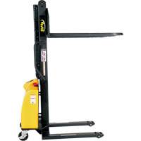Narrow Mast Powered Lift Stacker, Electric Operated, 1500 lbs. Capacity, 63" Max Lift Trail Hammer and Bolt