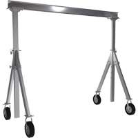 Adjustable Aluminum Gantry Crane, 10' L, 1500 lbs. (0.75 tons) Capacity Trail Hammer and Bolt