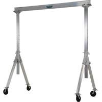 Adjustable Aluminum Gantry Crane, 8' L, 2000 lbs. (1 tons) Capacity Trail Hammer and Bolt