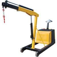 Electric Powered Floor Crane, 8.8' Lift, 1500 lbs. (0.75 tons), 44-1/4" Arm, 62-1/4" H Trail Hammer and Bolt
