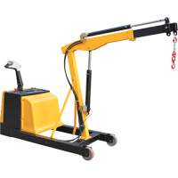 Electric Powered Floor Crane, 8.8' Lift, 1500 lbs. (0.75 tons), 44-1/4" Arm, 62-1/4" H Trail Hammer and Bolt