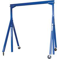 Adjustable Height Gantry Crane, 15' L, 6000 lbs. (3 tons) Capacity Trail Hammer and Bolt