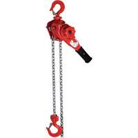 VQ Super Series Lever Hoist, 5' Lift, 2200 lbs. (1.1 tons) Capacity, Grade 100 Alloy Chain Trail Hammer and Bolt