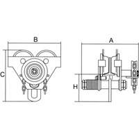 Chariot r&eacute;glable avec plaques de s&eacute;curit&eacute;, 1000 lb (0,5 tonne) Capacit&eacute;, 2-5/16" - 4-14/16" Trail Hammer and Bolt