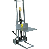 Hydraulic Platform Lift Stacker, Foot Pump Operated, 400 lbs. Capacity, 54" Max Lift Trail Hammer and Bolt