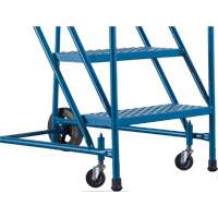 CSA-Certified Rolling Step Ladder, 5 Steps, 22" Step Width, 46" Platform Height, Steel Trail Hammer and Bolt