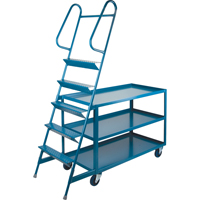 Stock Picking Carts, Steel, 24" W x 64" D, 3 Shelves, 1200 lbs. Capacity Trail Hammer and Bolt